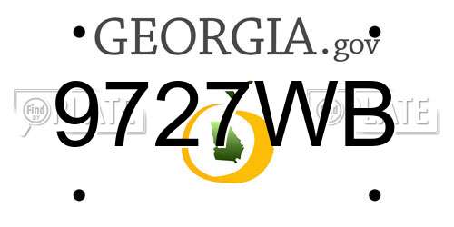 9727WB Georgia License Plate