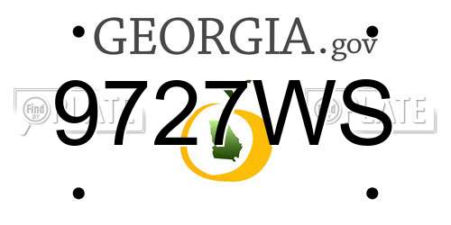9727WS Georgia License Plate