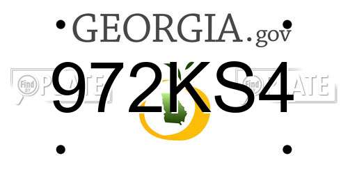 972KS4 Georgia License Plate