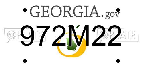 972M22 Georgia License Plate