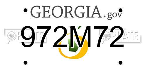 972M72 Georgia License Plate