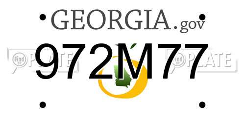 972M77 Georgia License Plate
