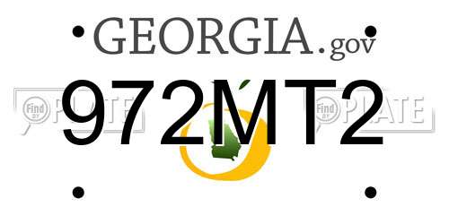 972MT2 Georgia License Plate
