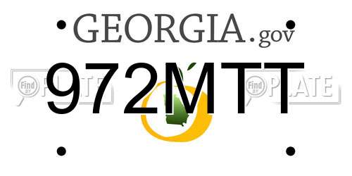 972MTT Georgia License Plate