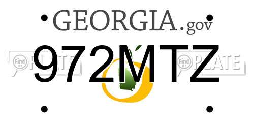 972MTZ Georgia License Plate