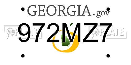972MZ7 Georgia License Plate