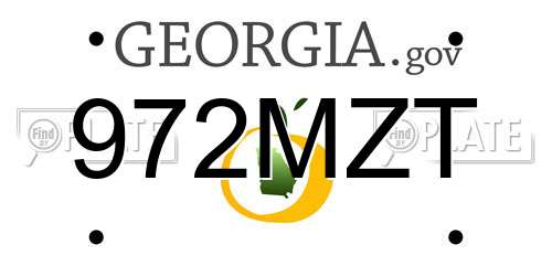 972MZT Georgia License Plate