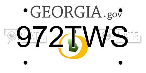 972TWS Georgia License Plate