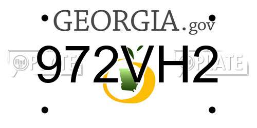 972VH2 Georgia License Plate