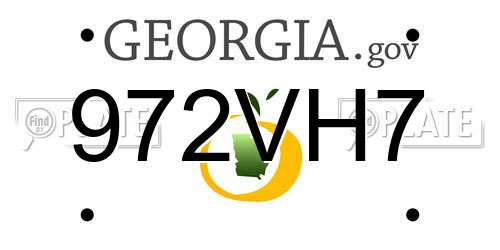 972VH7 Georgia License Plate