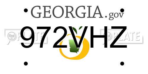 972VHZ Georgia License Plate