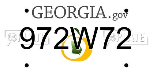 972W72 Georgia License Plate