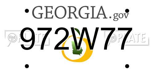 972W77 Georgia License Plate