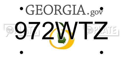 972WTZ Georgia License Plate