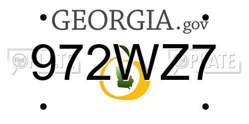 972WZ7 Georgia License Plate