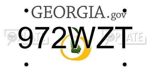 972WZT Georgia License Plate