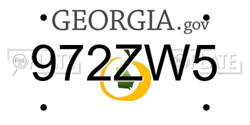 972ZW5 Georgia License Plate