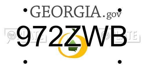 972ZWB Georgia License Plate