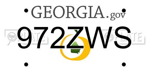 972ZWS Georgia License Plate