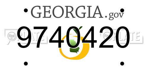 9740420 Georgia License Plate