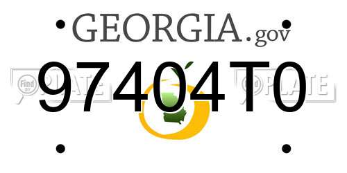 97404T0 Georgia License Plate