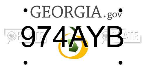 974AYB Georgia License Plate