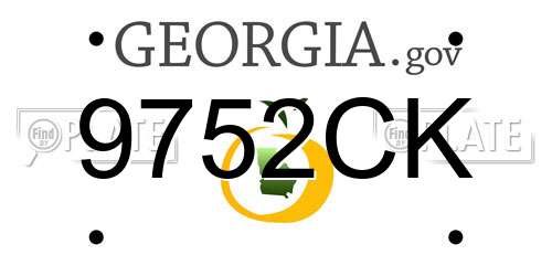 9752CK Georgia License Plate