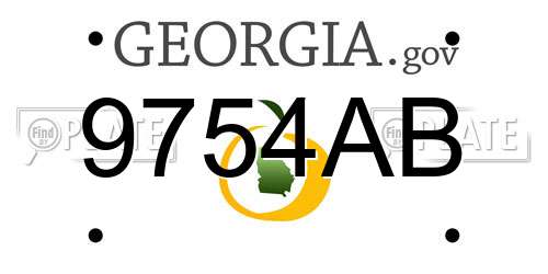 9754AB Georgia License Plate