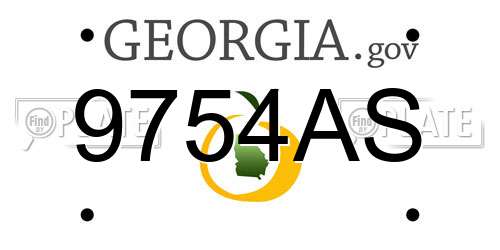 9754AS Georgia License Plate