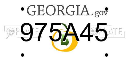 975A45 Georgia License Plate
