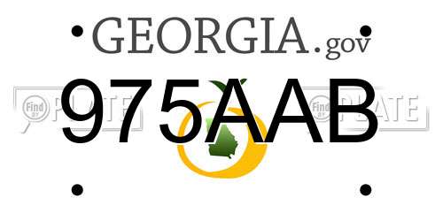 975AAB Georgia License Plate
