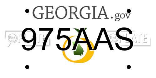 975AAS Georgia License Plate
