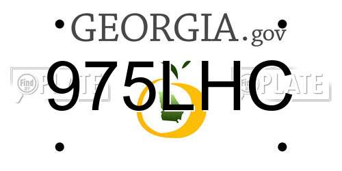 975LHC Georgia License Plate