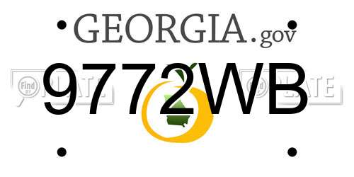 9772WB Georgia License Plate