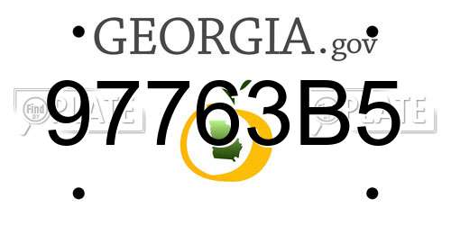 97763B5 Georgia License Plate