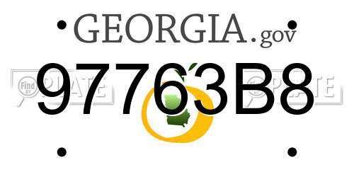 97763B8 Georgia License Plate