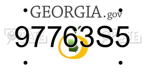 97763S5 Georgia License Plate