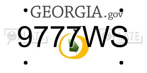 9777WS Georgia License Plate