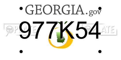 977K54 Georgia License Plate