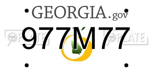 977M77 Georgia License Plate