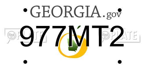 977MT2 Georgia License Plate