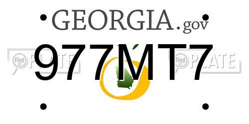 977MT7 Georgia License Plate