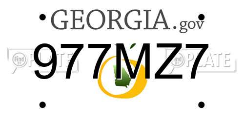 977MZ7 Georgia License Plate
