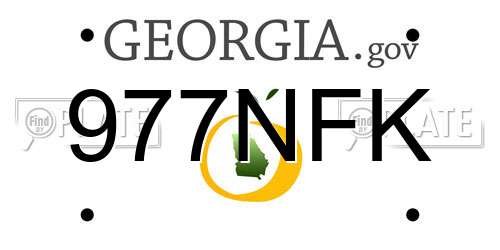 977NFK Georgia License Plate