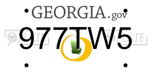 977TW5 Georgia License Plate