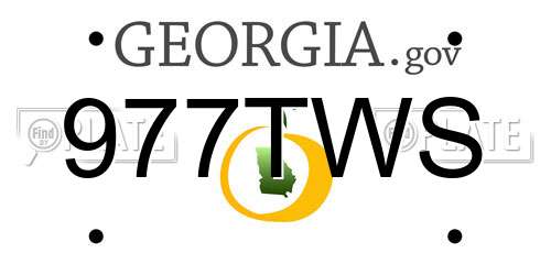 977TWS Georgia License Plate