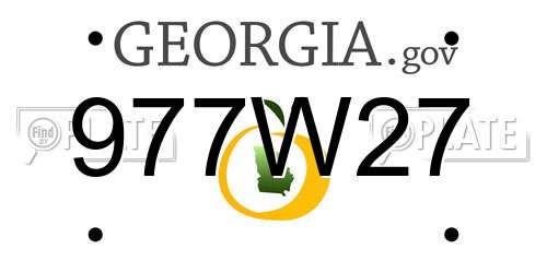 977W27 Georgia License Plate