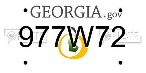 977W72 Georgia License Plate