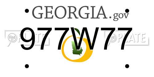 977W77 Georgia License Plate