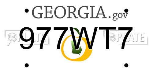 977WT7 Georgia License Plate